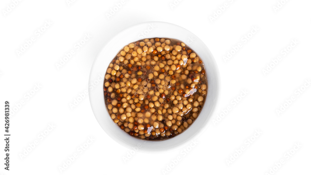 French mustard isolated on a white background. French mustard isolated on a white background.