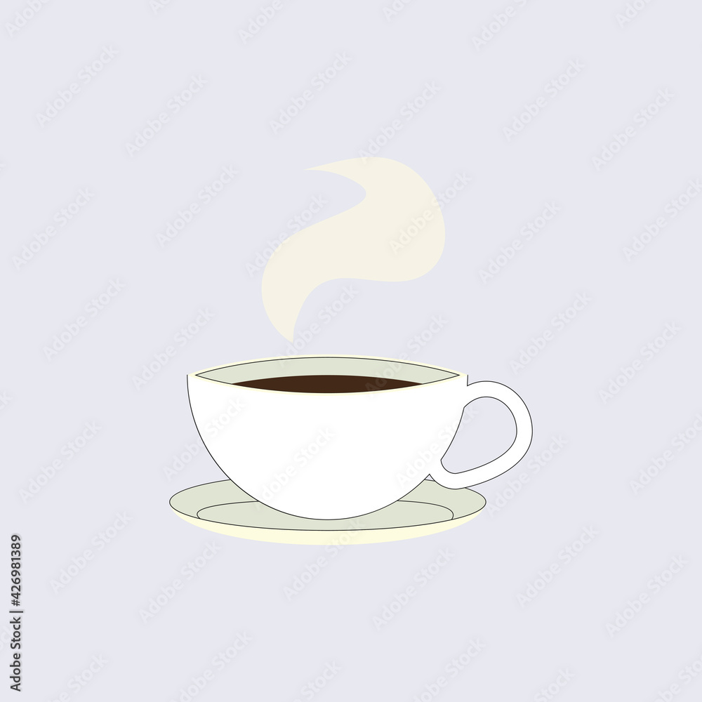 Cup of black coffee isolated, emblem for cafe Cup of black coffee isolated, emblem for cafe