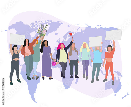 Manifestation gender, demonstration and protest, political rights feminist