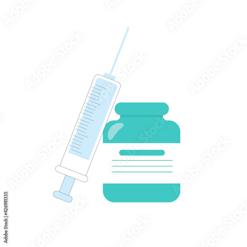 Vaccine and syringe