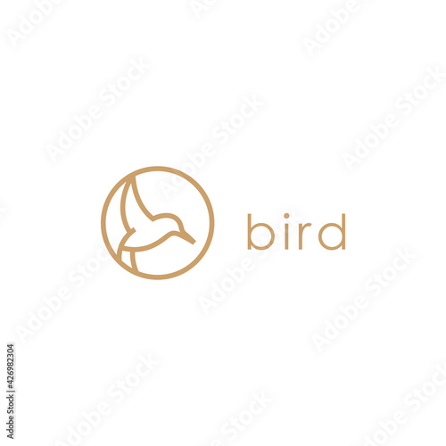 Simple bird line logo design