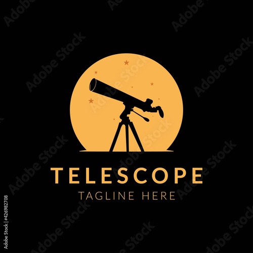 Telescope logo design vector template