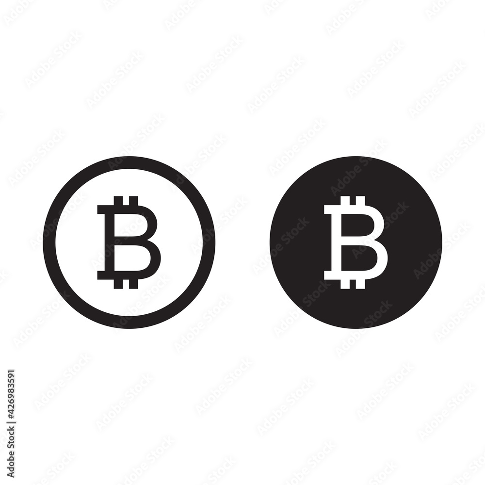 Bitcoin crypto currency vector icon. Bitcoin crypto currency vector icon.