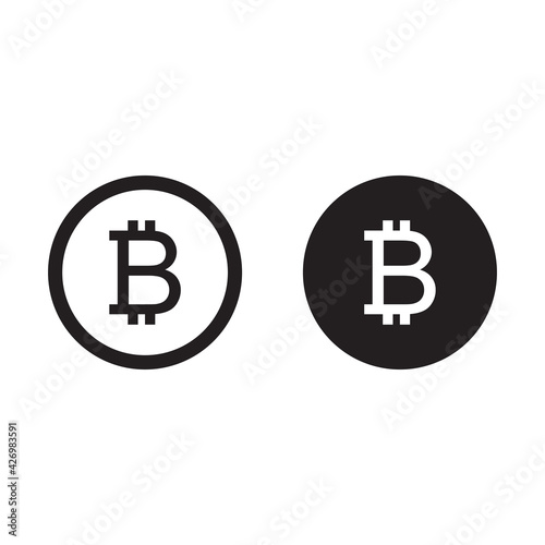 Bitcoin crypto currency vector icon.