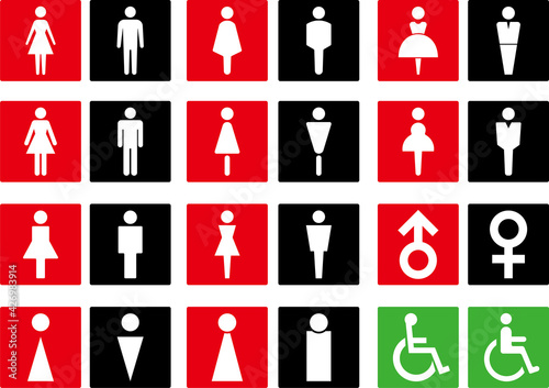 トイレの男女のアイコン集