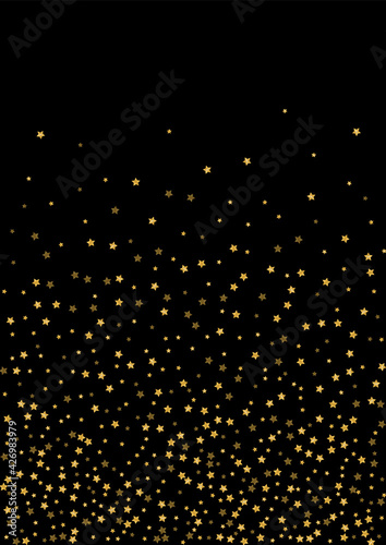 Yellow Flare Confetti Pattern. Random Spark Texture. Golden Glitter Best Design. Vibrant Star Illustration. Gold Anniversary Background