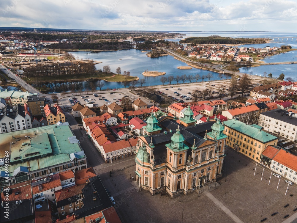 Obraz premium Kalmar Cathedral as seen in Småland, Sweden