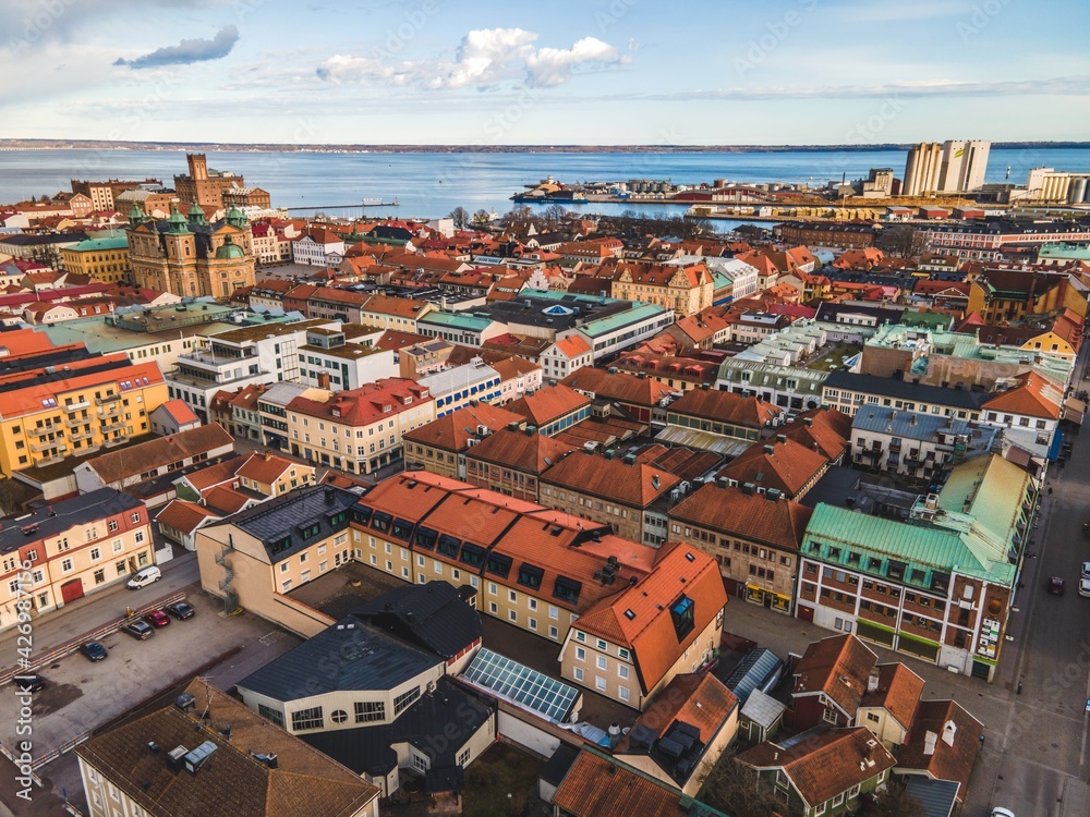 View above the Swedish city of Kalmar