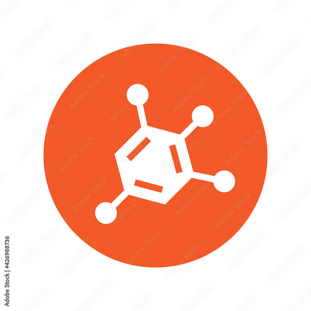 Chemical structure icon vector graphic illustration