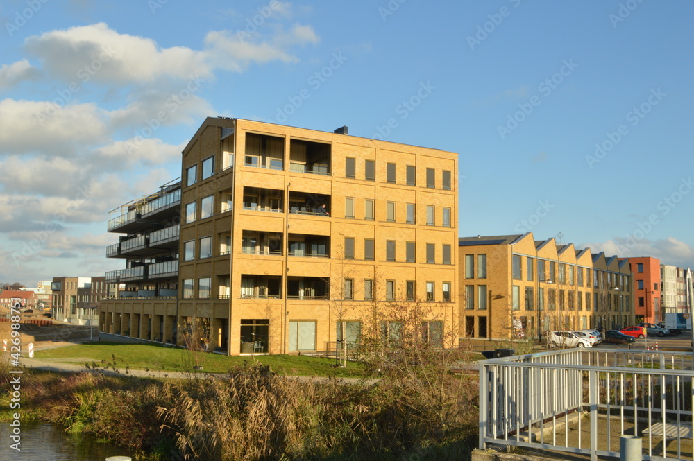 new flats in the city of Doetinchem near the river of the Oude IJssel
