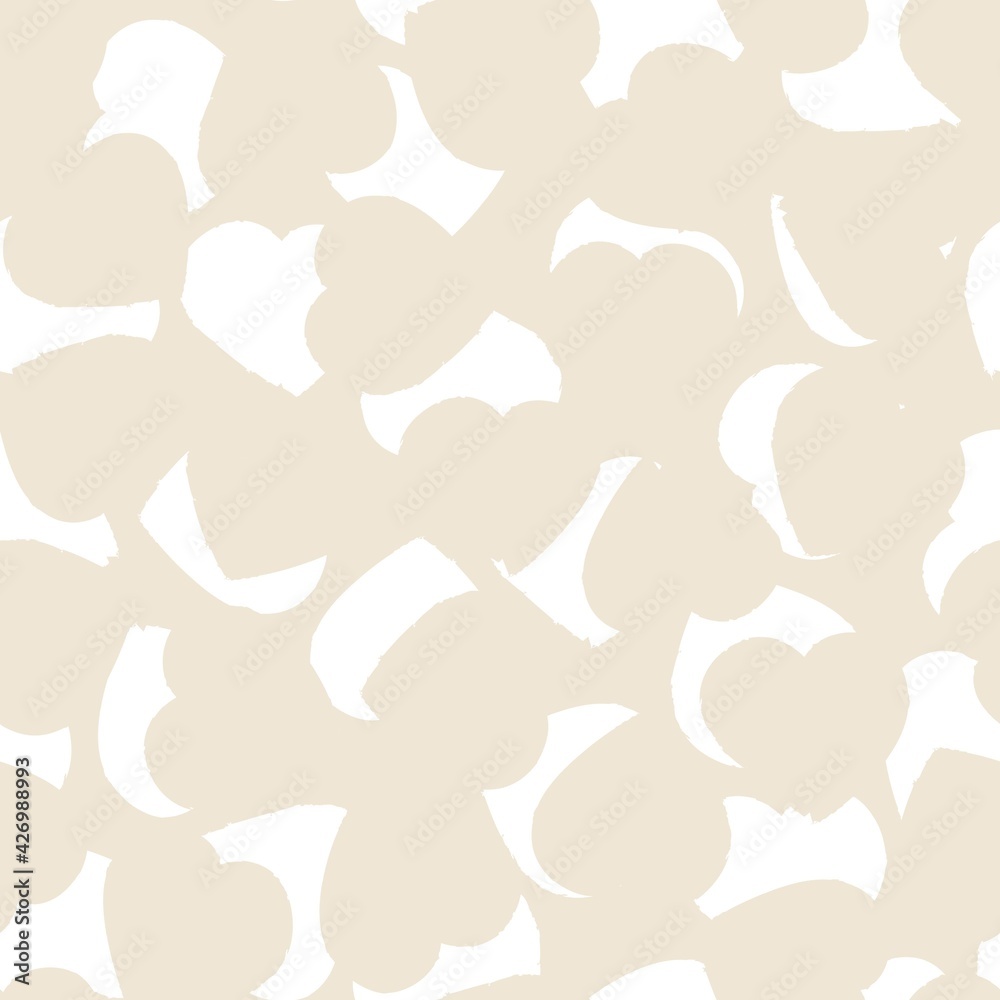 Obraz premium Brown Heart shaped brush stroke seamless pattern background