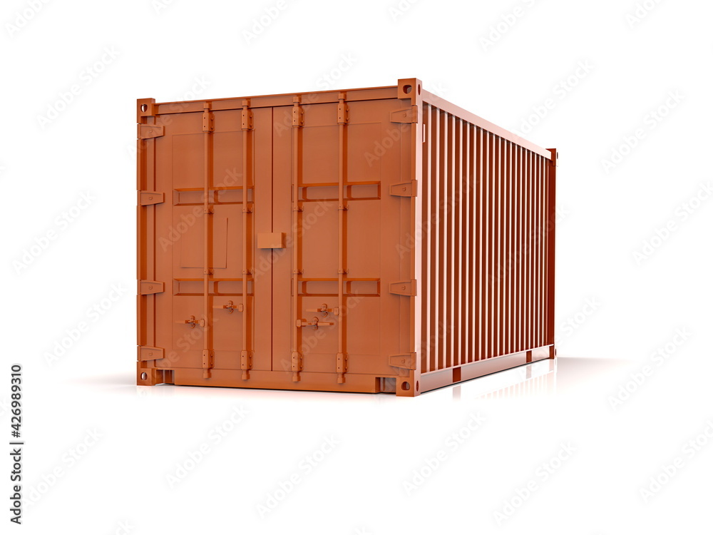 Shipping Cargo Container Twenty Feet for Logistics and Transportation on White Background Shipping Cargo Container Twenty Feet for Logistics and Transportation on White Background