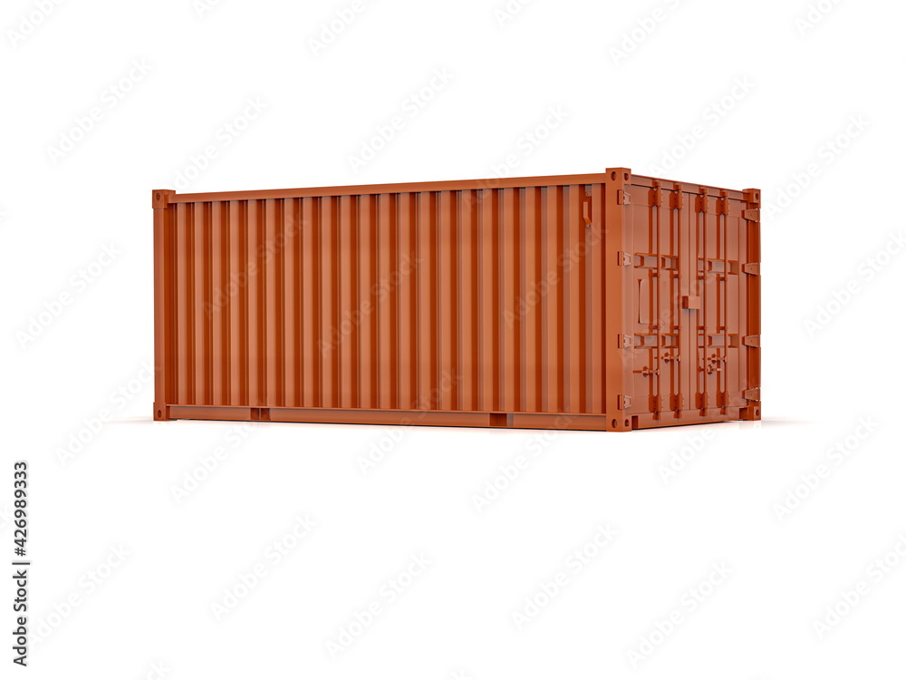 Shipping Cargo Container Twenty Feet for Logistics and Transportation on White Background Shipping Cargo Container Twenty Feet for Logistics and Transportation on White Background