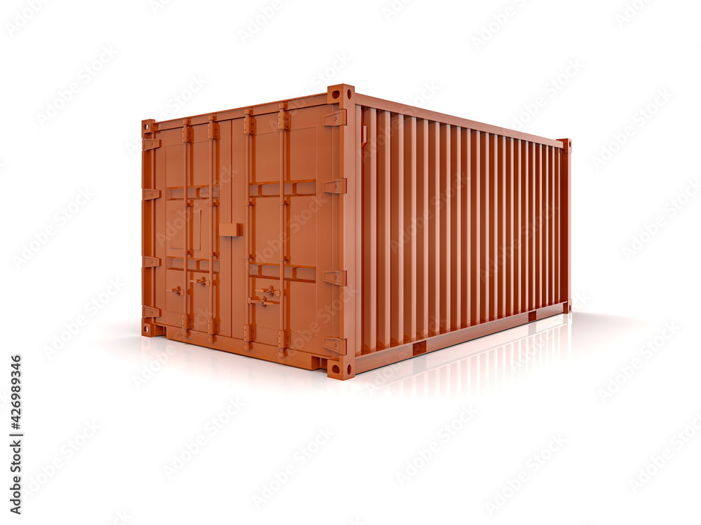 Shipping Cargo Container Twenty Feet for Logistics and Transportation on White Background Shipping Cargo Container Twenty Feet for Logistics and Transportation on White Background
