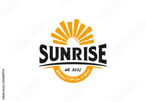 Sunrise view logo design inspiration template photo