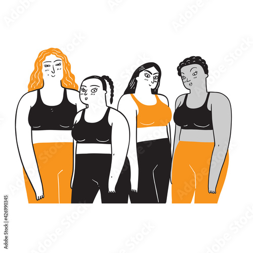A group of women who are diverse in ethnicity and skin color