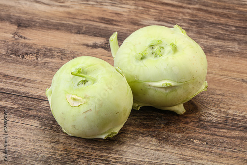 Vegan cuisine - raw kohlrabi cabbage photo