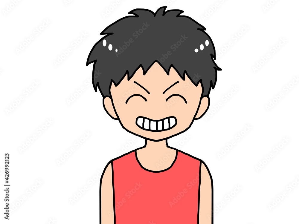 プロフィール画像やSNSのアイコンに使える笑顔の男の子のイラスト