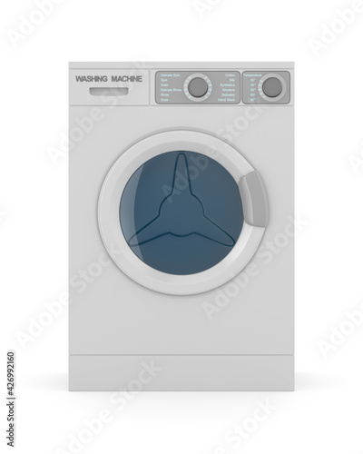 washing machine on white ba...