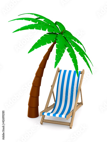 chaise lounge and palm tree...