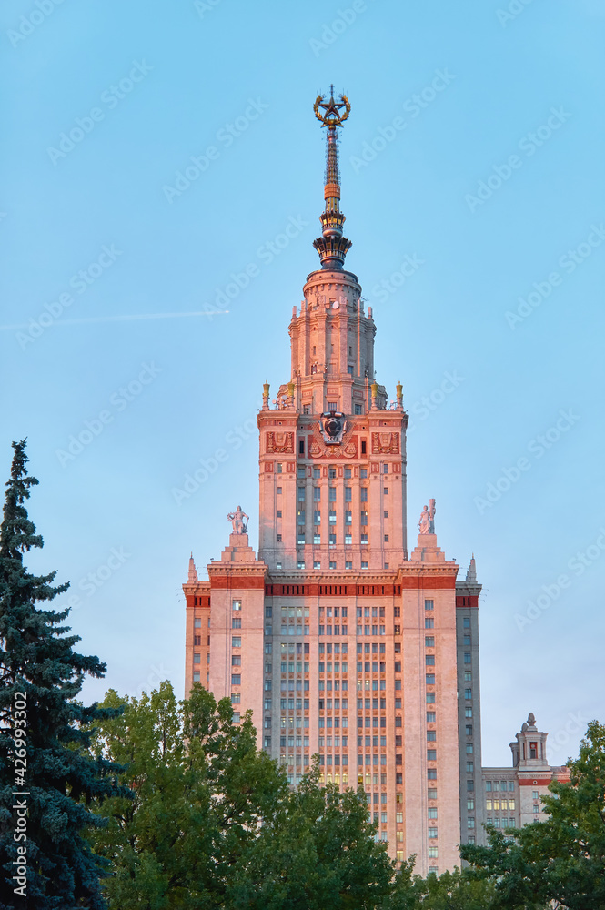 Building and towers in campus of famous university in Moscow Building and towers in campus of famous university in Moscow