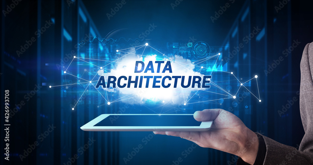 Person holding tablet, technology concept Person holding tablet, technology concept