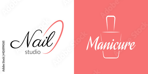 Creative manicure logo set