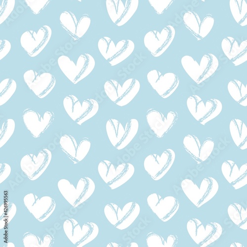 Pastel Heart shaped brush stroke seamless pattern background
