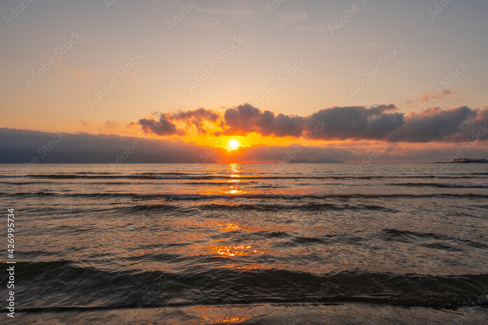 Beautiful sunset at the adriatic sea
