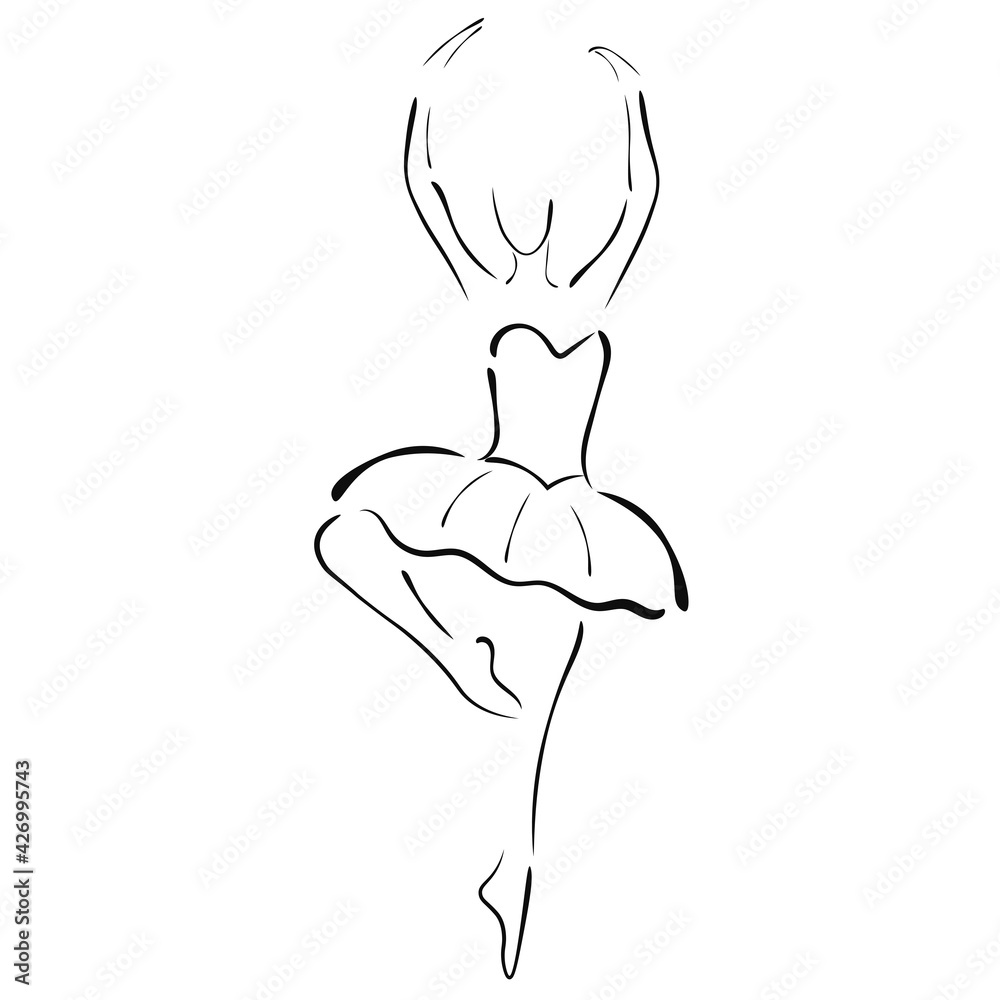 Ballerina drawing for business card, poster, advertising poster. Ballerina drawing for business card, poster, advertising poster.