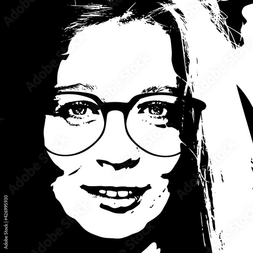 Silhouette of a female head. Beauty and fashion