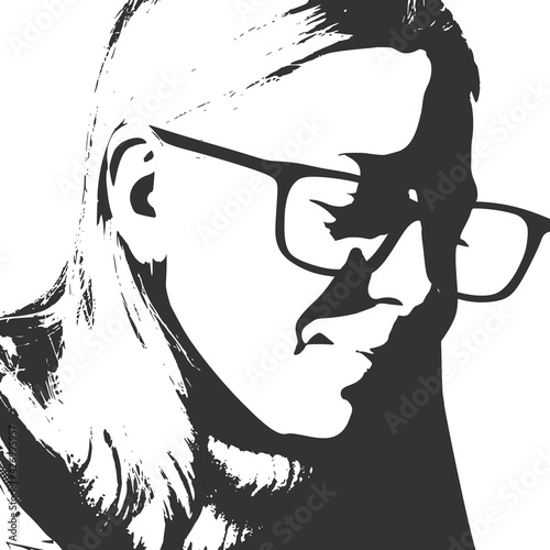 Silhouette of a female head. Beauty and fashion