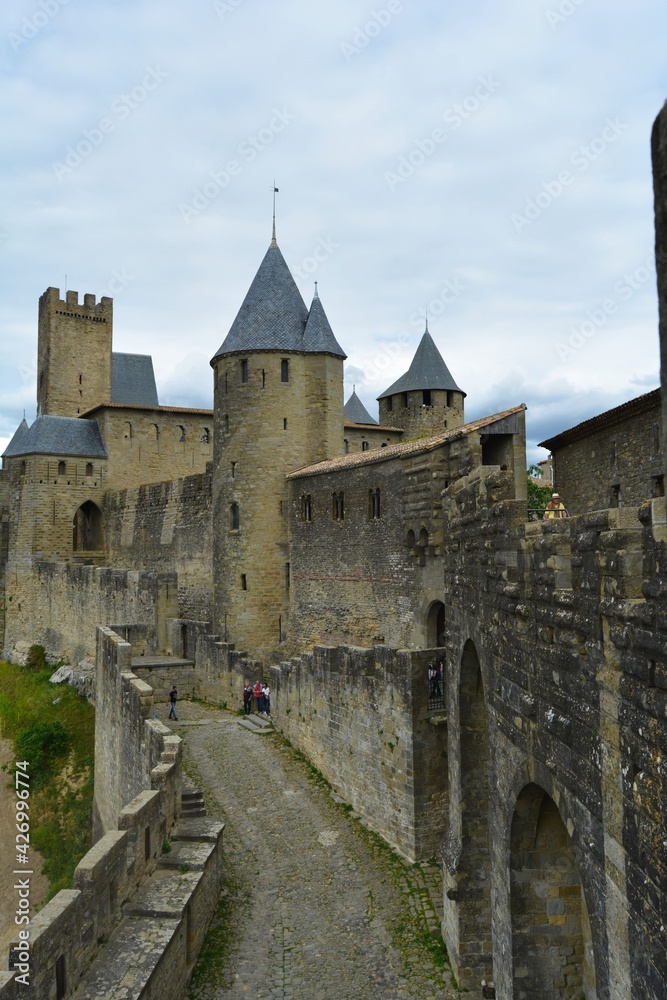 The gothic castle and citadel of Carcassonne, France 