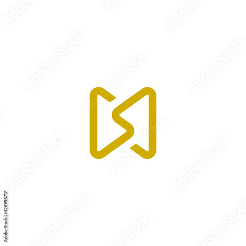 letter SN logo design vector photo
