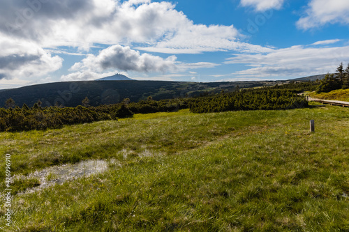 Panorama of Giant Mountains next to trail to Sniezka photo