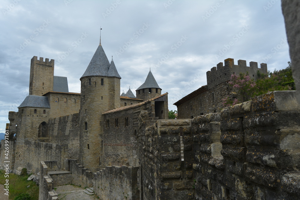 The gothic castle and citadel of Carcassonne, France 