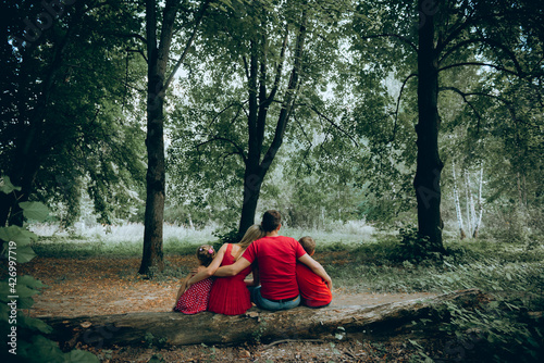 family in the forest