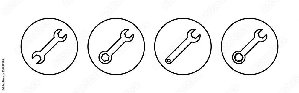 Wrench icon set. repair icon vector. tools icon vector Wrench icon set. repair icon vector. tools icon vector