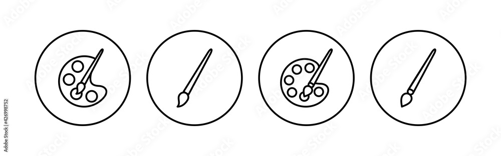 Paint icon set. paint brush icon vector. paint roller icon vector Paint icon set. paint brush icon vector. paint roller icon vector