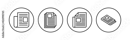 Newspaper icon set. news paper vector sign