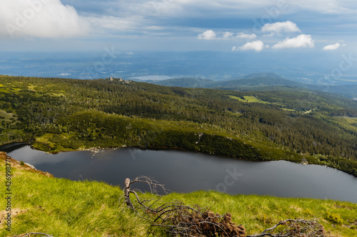 Great pond next to mountain trail in Giant Mountains photo