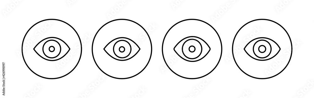 Eye icon set. Eye vector icon. Look and Vision icon. Eye icon set. Eye vector icon. Look and Vision icon.