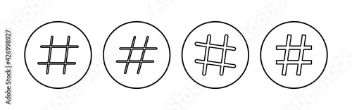 Hashtag icon set. hashtag symbol