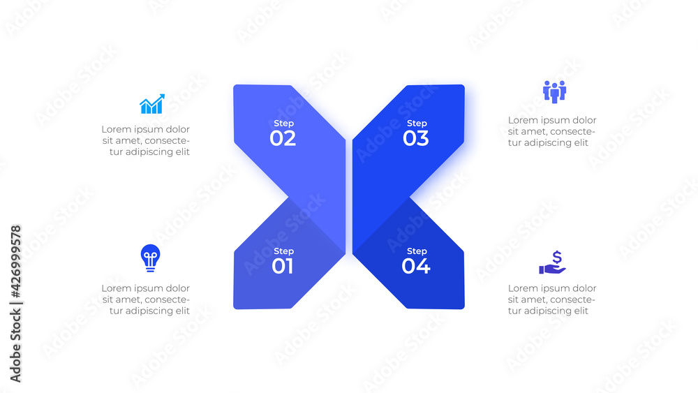 Vector arrows infographic. Template for diagram, graph, presentation and chart. Business concept with 4 options, parts, steps or processes