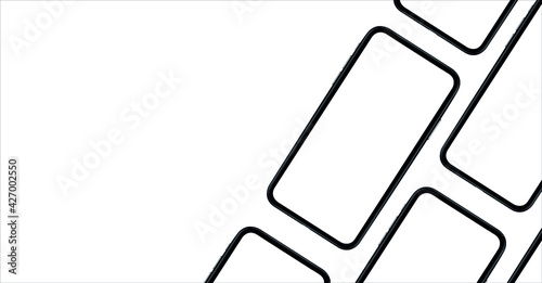 Smartphone mockup Isometric Perspective Device model. Modern template for infographics or presentation UI design interface tech Mobile app design . 3D iPhone Vector illustration
