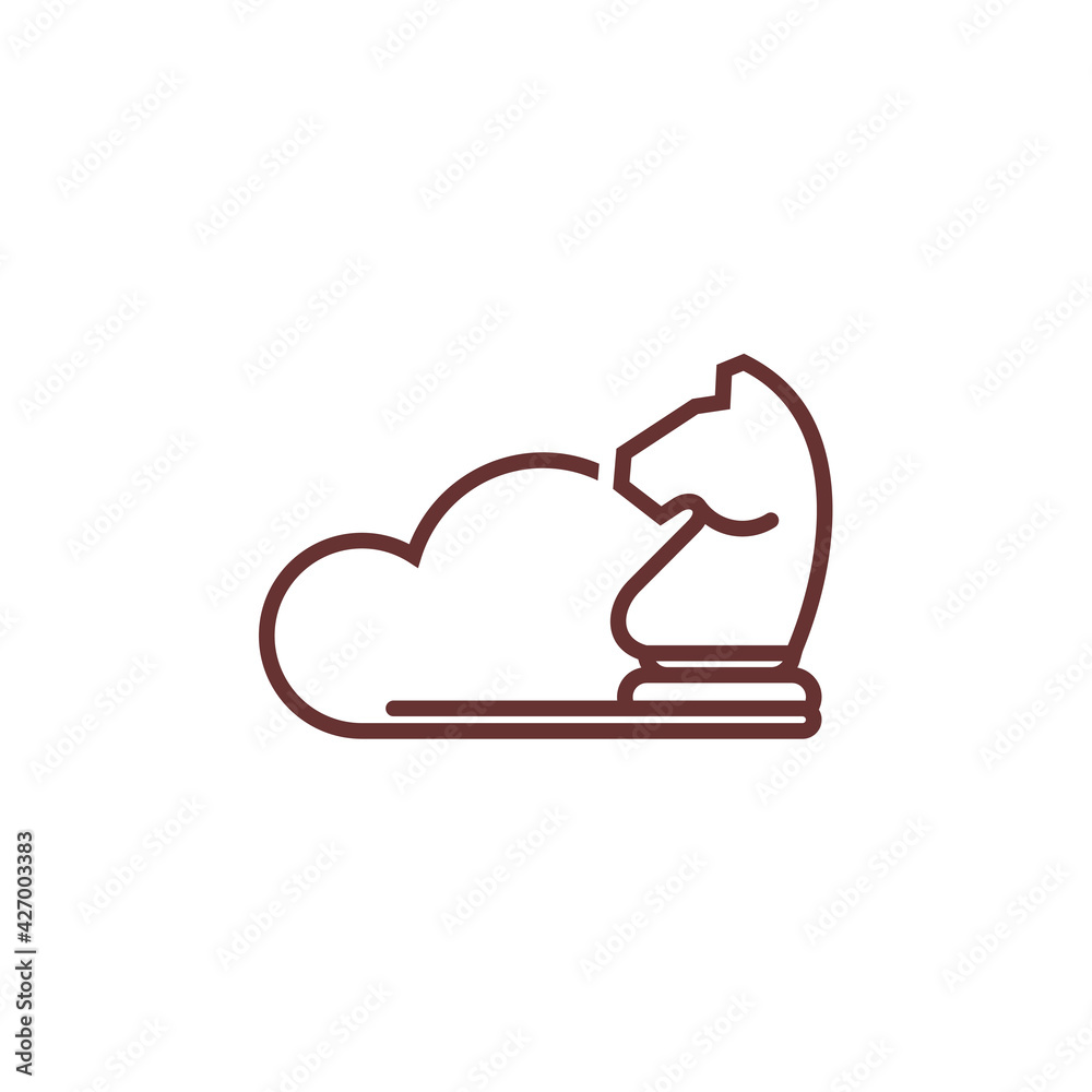 Cloud Chess logo design vector illustration, Creative Chess logo design concept template, symbols icons Cloud Chess logo design vector illustration, Creative Chess logo design concept template, symbols icons