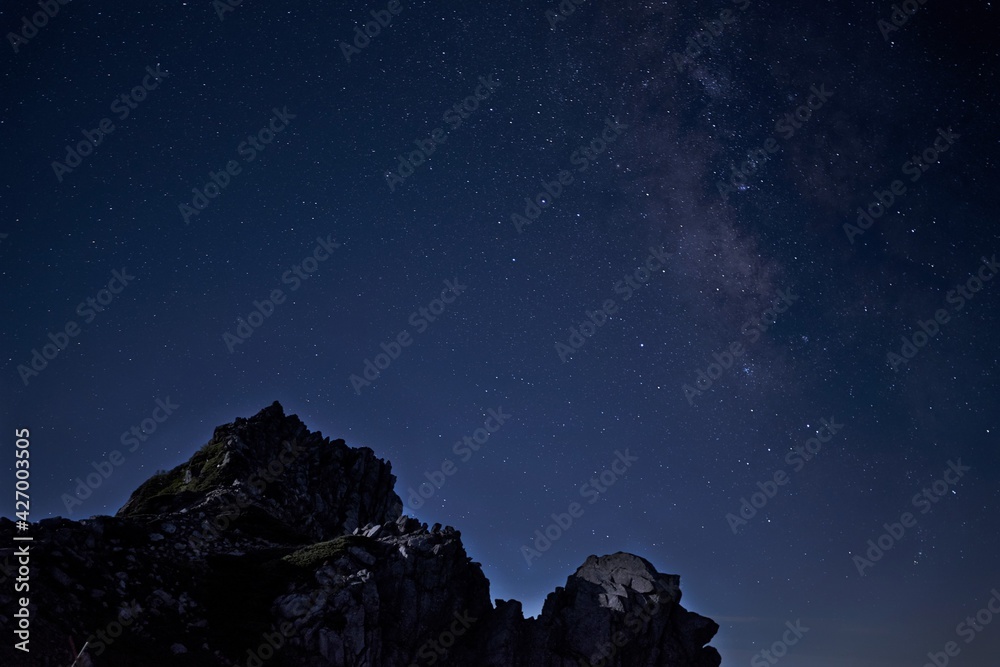 Fototapeta premium 中央アルプス、木曾駒ヶ岳の登山風景