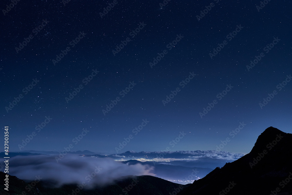 Obraz premium 中央アルプス、木曾駒ヶ岳の登山風景