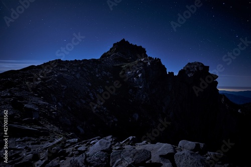 中央アルプス、木曾駒ヶ岳の登山風景 photo