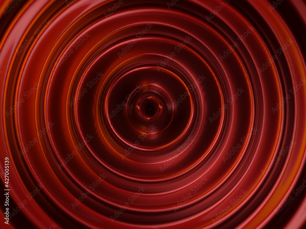 Metallic red ripples 3D illustration Metallic red ripples 3D illustration